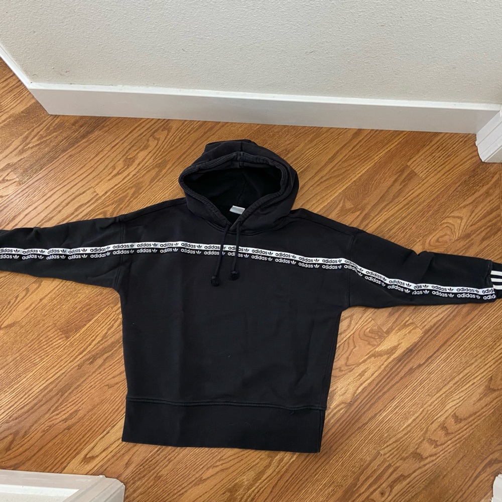 Adidas originals RYV tape hoodie & sweat pants tracksuit w logo tape detail - Picture 12 of 12